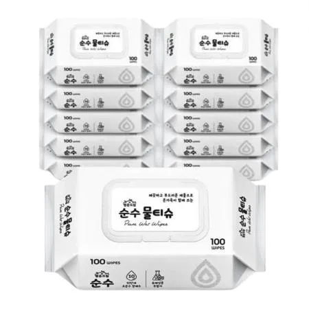 행운드림 순수 물티슈 100매 10팩 티슈 대용량 휴대용