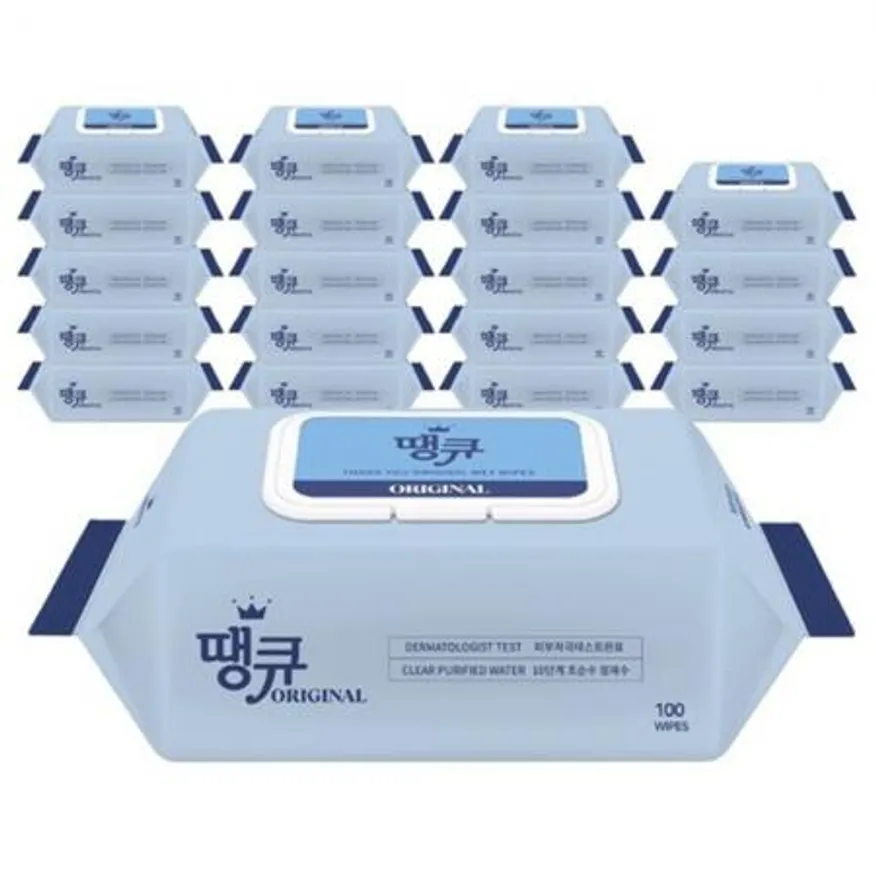 땡큐 오리지널 물티슈 100매 20팩 티슈 대용량 휴대용 이미지