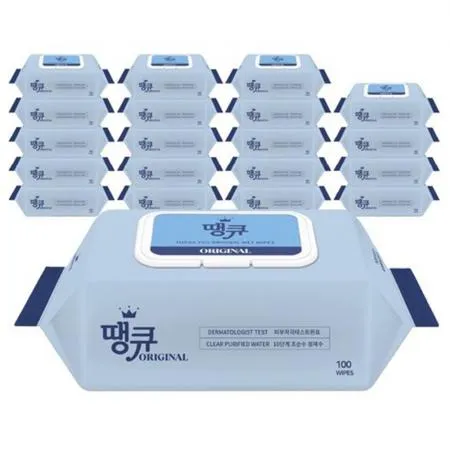 땡큐 오리지널 물티슈 100매 20팩 티슈 대용량 휴대용