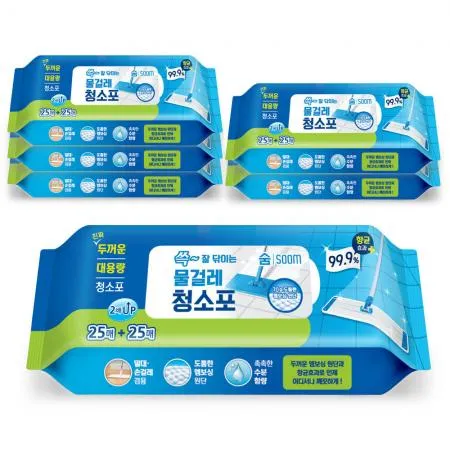 숨 물걸레 청소포 50매 6팩 청소용품 청소
