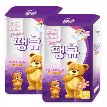 오리지널 땡큐 3겹 14m 30롤 2팩 휴지 화장지 이미지