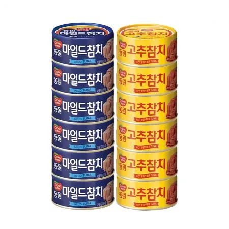 [동원] 마일드90gX6+고추 90gX6총 12캔 참치 동원 캔