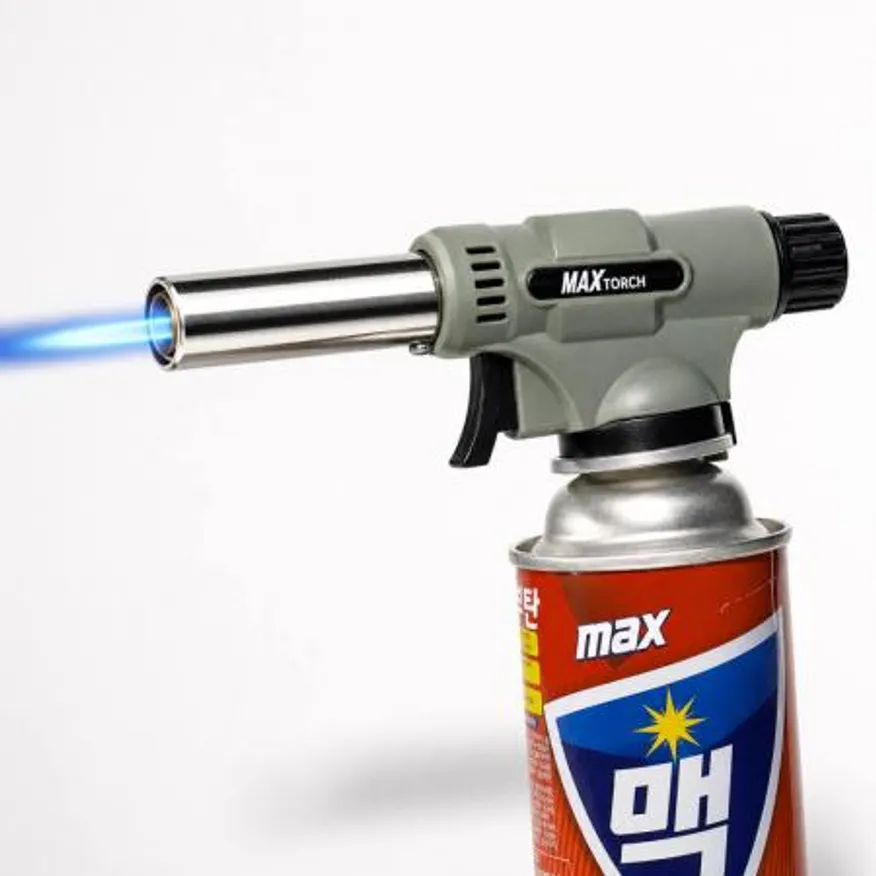 맥스 액화방지 가스토치 가정용 요리용 캠핑 캠핑용 조리용 휴대용 자동토치 부탄 가스 불맛 이미지