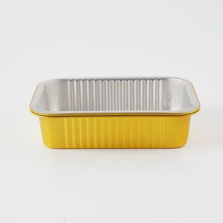 [BR] 사각 알루미늄 용기+F184 PP 뚜껑 (G930/930ml/골드) 500개 이미지
