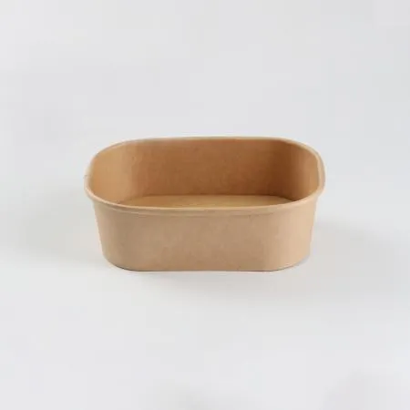 [BR]크라프트 라운드 용기+PET 뚜껑(RECT7-360/360ml) 300개 세트 이미지