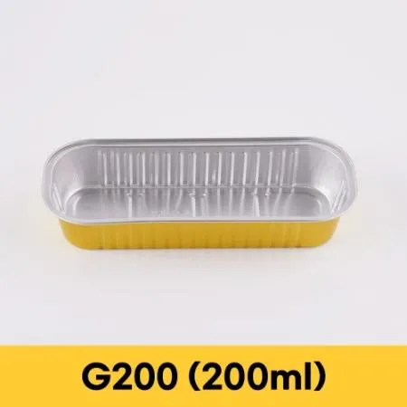[BR] 사각 알루미늄 용기+F166 PET 뚜껑 (G200/200ml/골드) 1000개