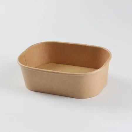 [BR]크라프트 라운드 용기+PET 뚜껑(RECT7-360/360ml) 300개 세트