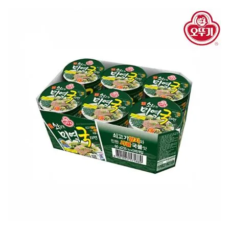[오뚜기] 쇠고기미역국라면 컵라면 60g x 6개