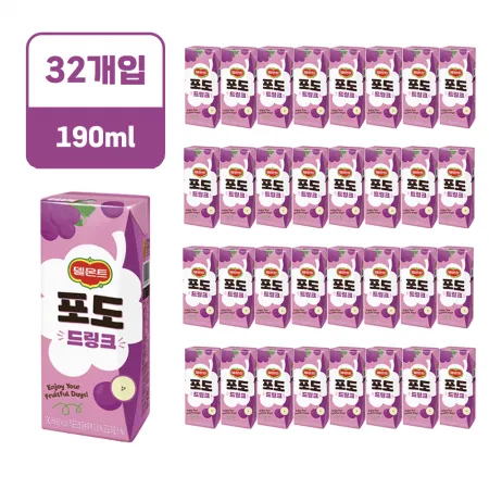델몬트 드링크 포도 [팩,190ml*32EA/BOX]