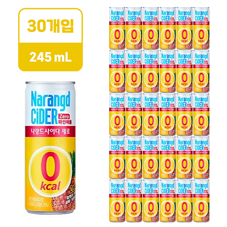 동아오츠카 나랑드사이다 파인애플 [캔,245ml*30EA/BOX]