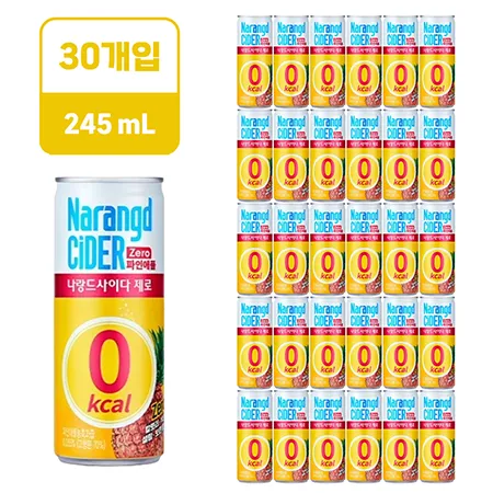 동아오츠카 나랑드사이다 파인애플 [캔,245ml*30EA/BOX]