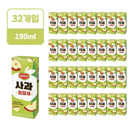 델몬트 드링크 사과 [팩,190ml*32EA/BOX]