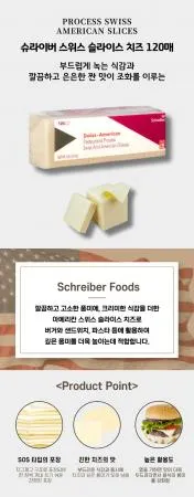 슈라이버 스위스 슬라이스 치즈 120매(2.27kg) 이미지