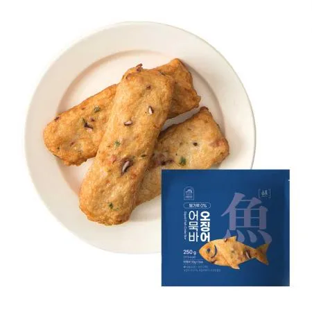 [아빠식당] 밀가루없는 오징어어묵바 250g (5개입x50g)