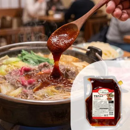 바로 핫칠리소스2kg 1BOX(8EA) 쌀국수 매콤소스 매운소스 국물소스 매콤칠리 업소용 대용량 이미지