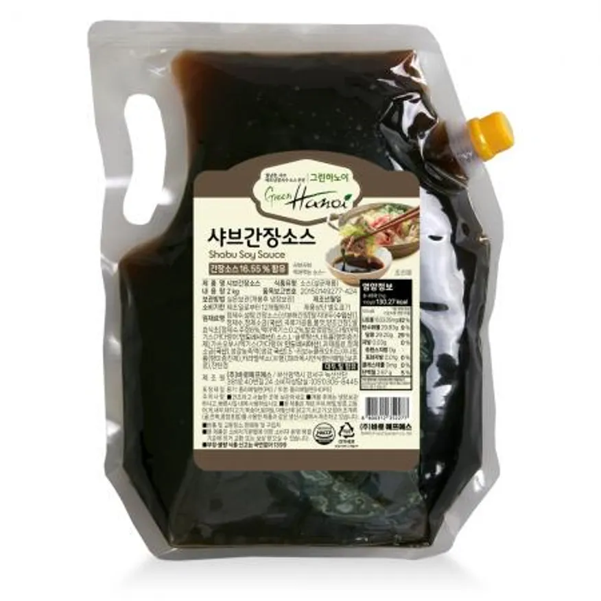바로 샤브간장소스2kg 무침 절임 만능 야채 샤브양념 간장소스 튀김 디핑 월남쌈소스 쌀국수 샤브샤브 대용량 업소용 이미지