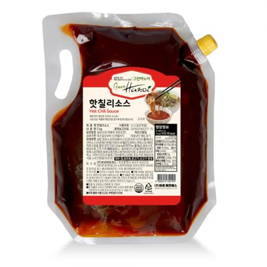 바로 핫칠리소스2kg 1BOX(8EA) 쌀국수 매콤소스 매운소스 국물소스 매콤칠리 업소용 대용량 이미지