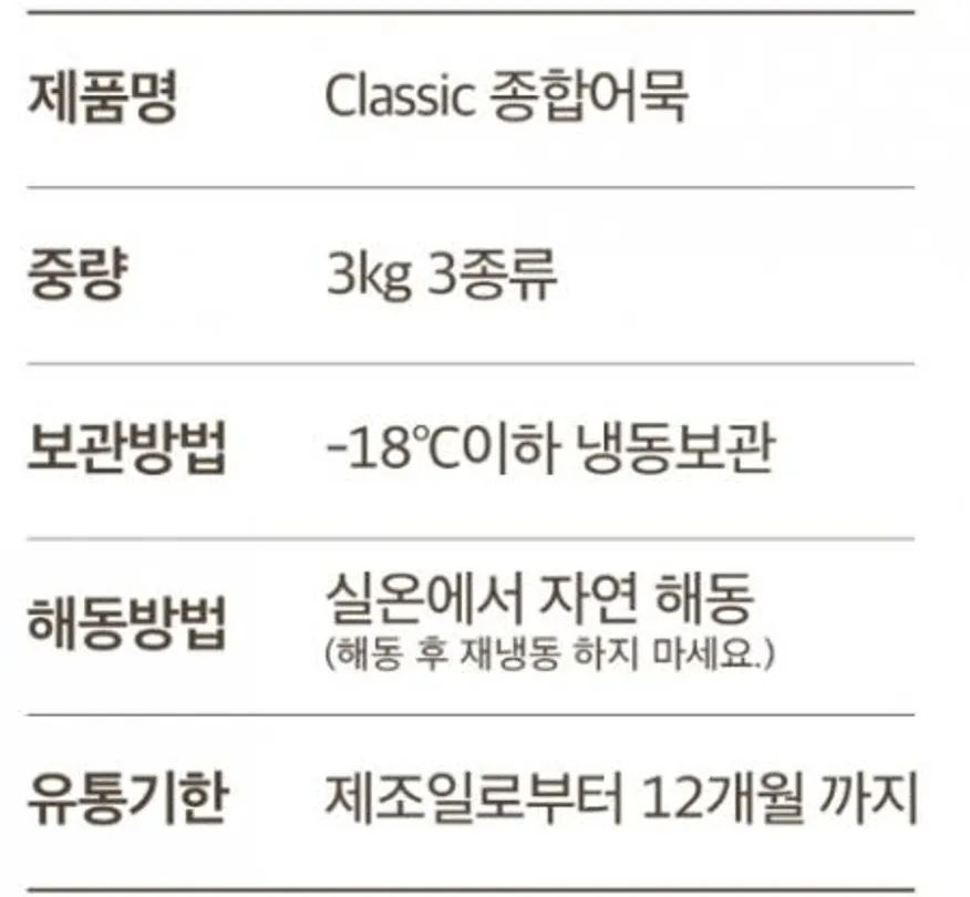 종합어묵 3kg 대보식품 1개 이미지