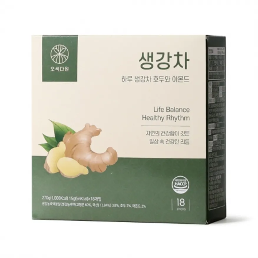 하루생강차 호두와아몬드 15g*18입/오색다원 이미지
