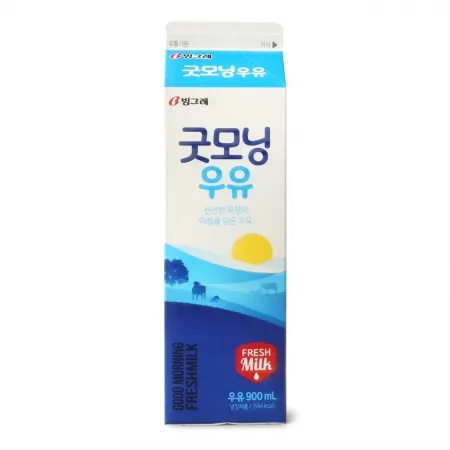 굿모닝우유 900ml/빙그레 이미지