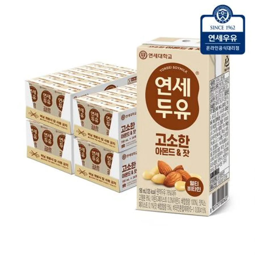 연세우유 아몬드&잣 두유 190ml 96팩 이미지