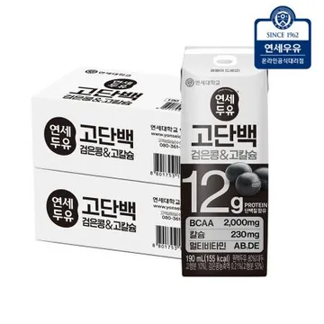 연세 검은콩&고칼슘 고단백 두유 190ml 48팩