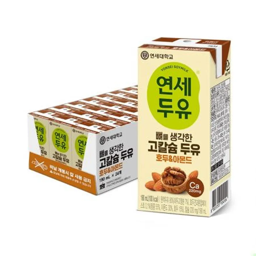 연세우유 뼈를 생각한 두유 호두&아몬드 190ml 24팩 이미지