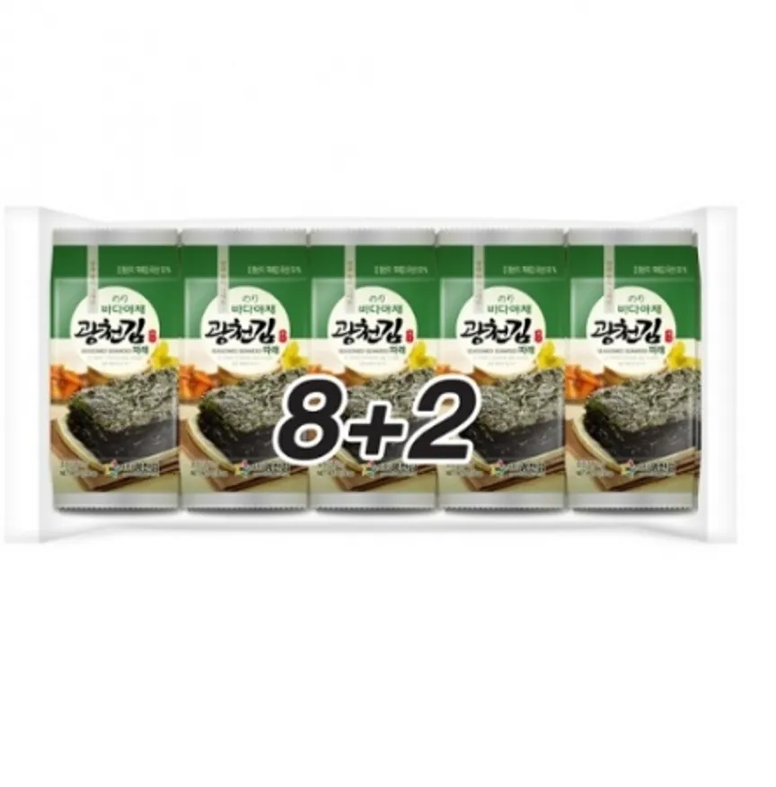 파래도시락김(광천김/바다야채파래/8+2/5g*10단/국내산)1PAK 이미지