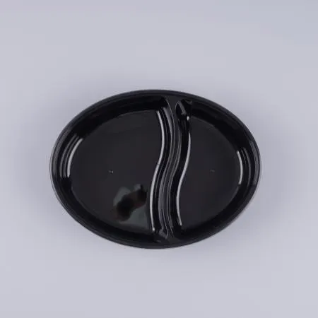 [BR]SZ-L-1000E-2 내열 타원형 도시락용기 2칸 (1000ml/블랙) 200개 세트