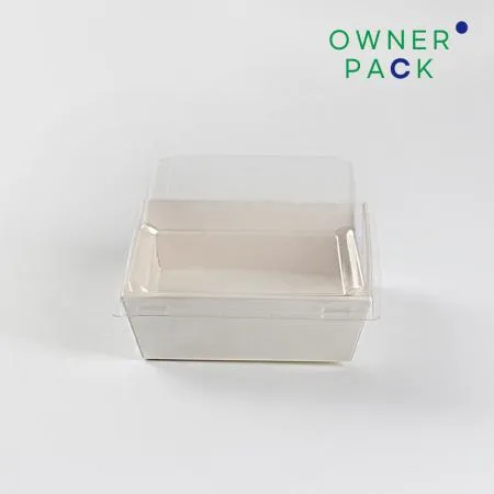 [BR] 정사각 M (Square M) 백색 샌드위치 용기+뚜껑 500개 세트