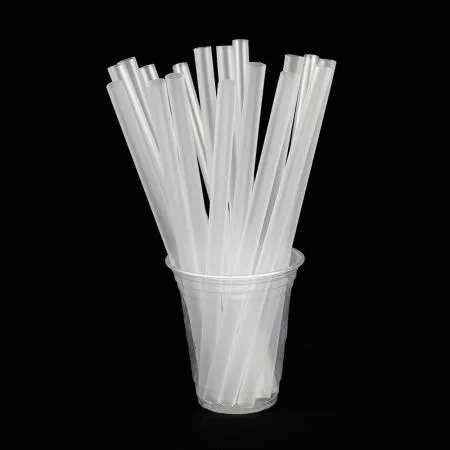 PP10 버블티 빨대 벌크포장 투명  일회용 스트로우 12mm 21cm (일자컷팅)  이미지