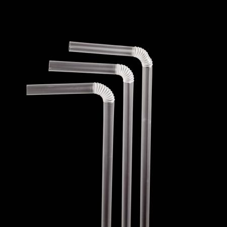 PP24 자바라 주름 빨대 벌크포장 투명 일회용 스트로우 7mm 21cm 