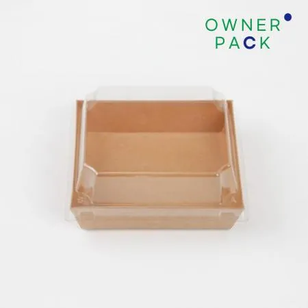 [BR] 정사각 S (Square S) 크라프트 샌드위치 용기+뚜껑 500개 세트