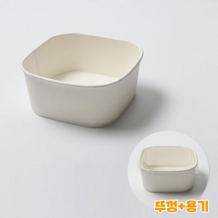 [BR] JH-BS-1400B 샌드위치 용기 (1400ml/백색/정사각) 300개 세트