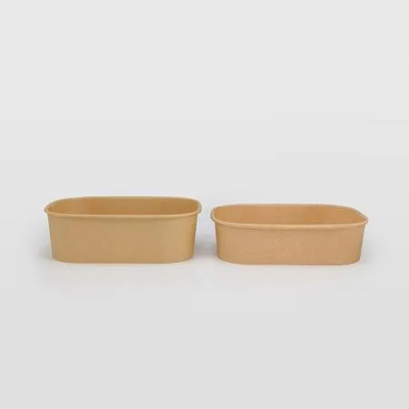 [BR] 직사각 크라프트 용기+PET뚜껑(RECT-1190/1190ml) 300개 세트 이미지