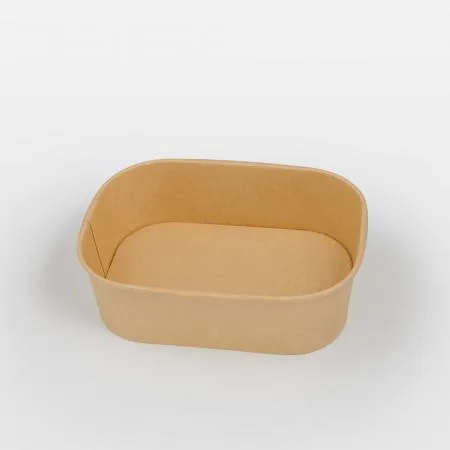 [BR] 직사각 크라프트 용기+PET뚜껑(RECT-1190/1190ml) 300개 세트 이미지