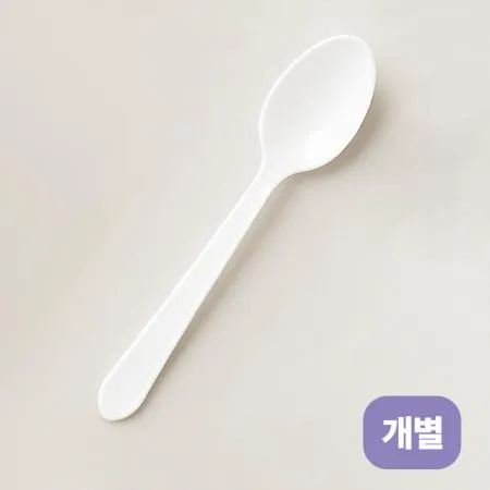[TM] 고강도 일회용 스푼 백색 175mm 개별포장 1박스 (1,500개)