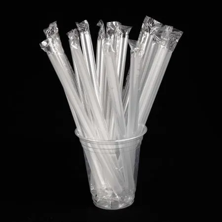 PP25 버블티 빨대 개별포장 투명 일회용 스트로우 12mm 25cm (일자컷팅)  이미지