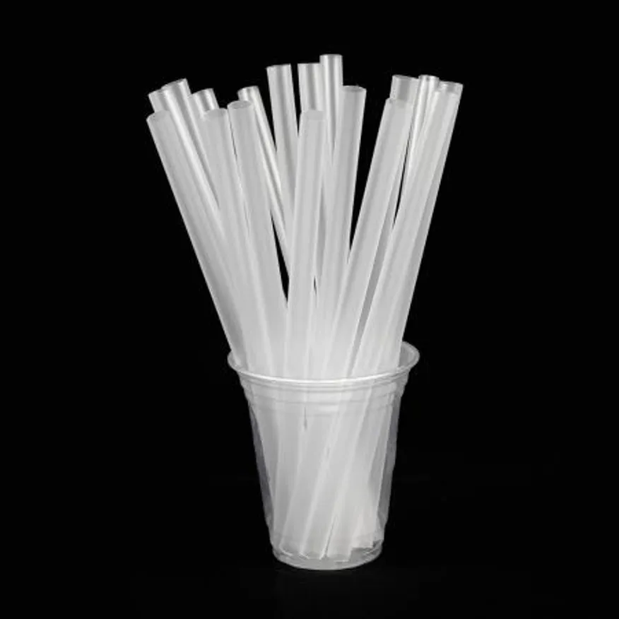 PP09 버블티 빨대 벌크포장 투명 일회용 스트로우 12mm 21cm (사선컷팅) 이미지