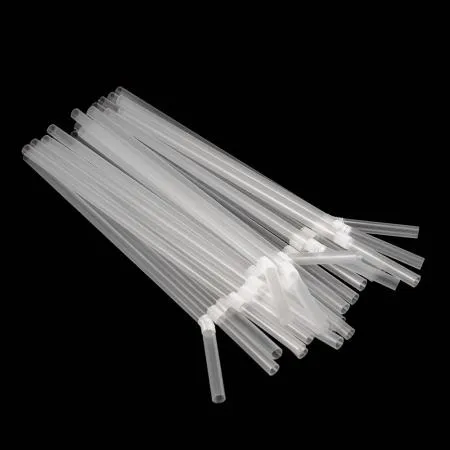 PP24 자바라 주름 빨대 벌크포장 투명 일회용 스트로우 7mm 21cm  이미지