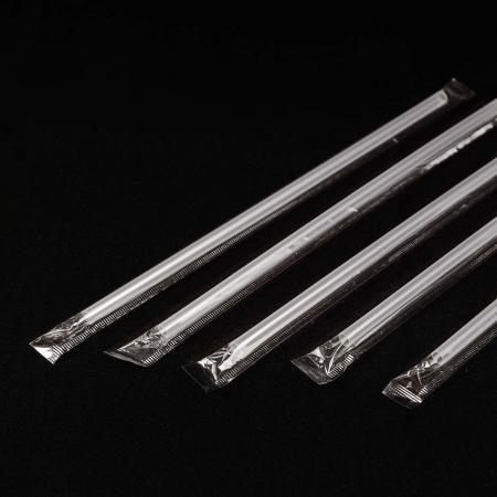 PP05 일자 빨대 개별포장 투명 일회용 스트로우 7mm 25cm 