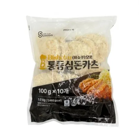 [상신] 비쇼쿠 오르 통등심돈까스 1kg(100g x 10장) 고함량 등심65% 업소용돈까스 대용량 비유탕 식자재돈가스 이미지