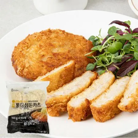 [상신] 비쇼쿠 오르 통등심돈까스 1kg(100g x 10장) 고함량 등심65% 업소용돈까스 대용량 비유탕 식자재돈가스