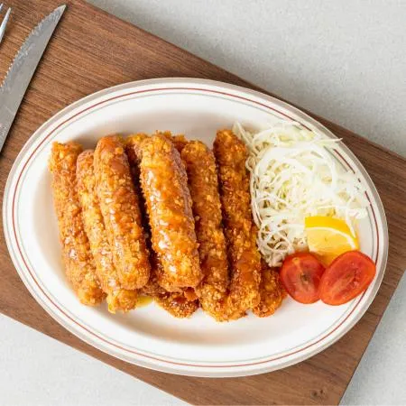 [상신] 튀겨나온 김밥용 스틱돈까스 500g 1봉 돈까스김밥용 한줄돈까스 허니간장맛 이미지