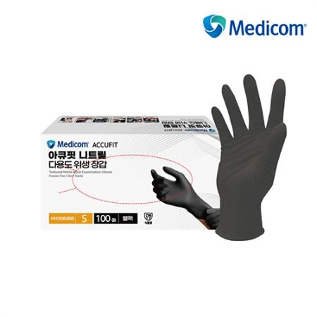 [아큐핏]니트릴장갑(S/블랙/100입)