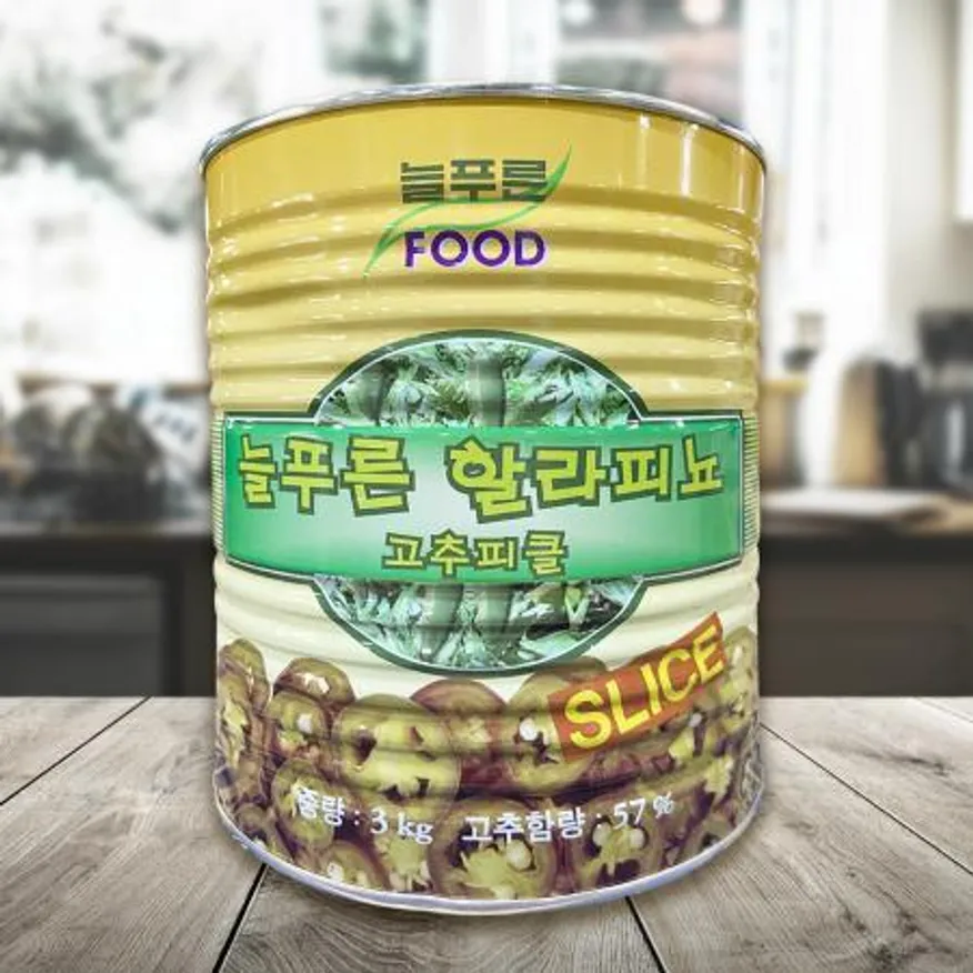 늘푸른 할라피뇨 고추피클 슬라이스 3kg 할라피뇨고추 할라피뇨피클 이미지