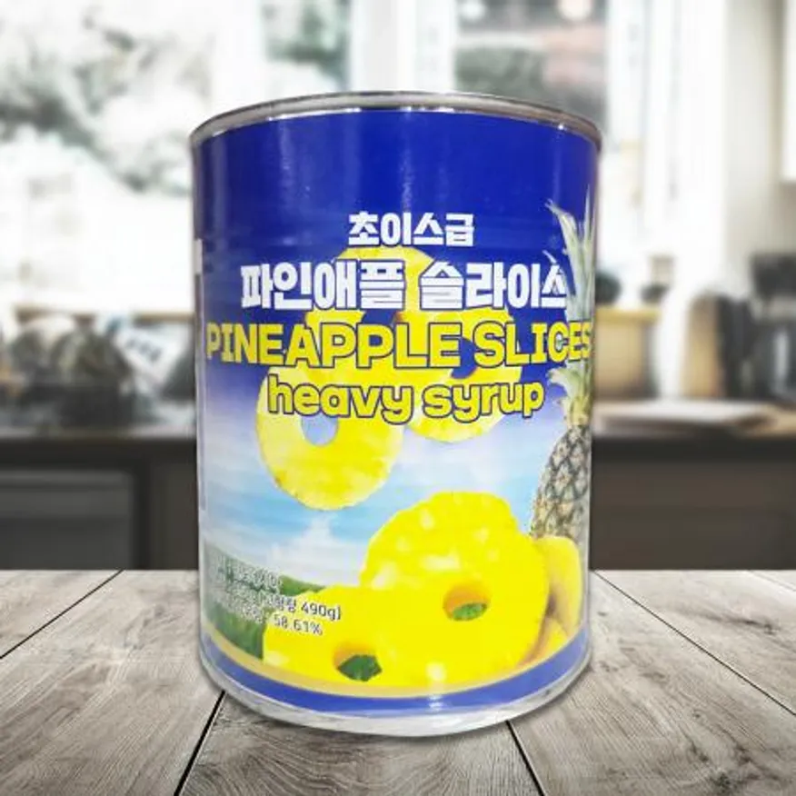인도네시아산 초이스급 원터치 파인애플 슬라이스 850g 에브리푸드 이미지