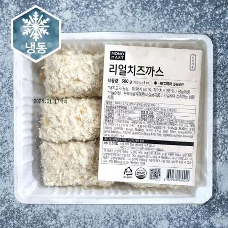 냉동 모노마트 리얼치즈까스 600g 이미지