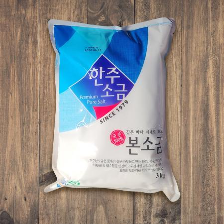 한주 본소금 3kg 정제소금1급 해수100%