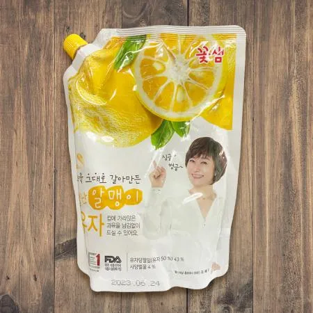 꽃샘 별난 알맹이 유자 1kg 유자청 유자에이드